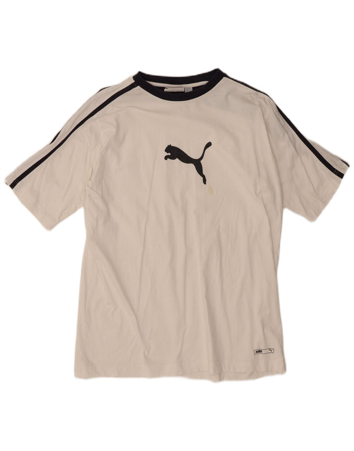 PUMA Mens Graphic T-Shirt Top XL White Cotton