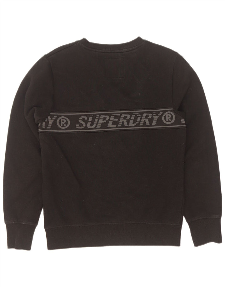 Męski sweter z grafiką Superdry, mały, czarny, bawełniany