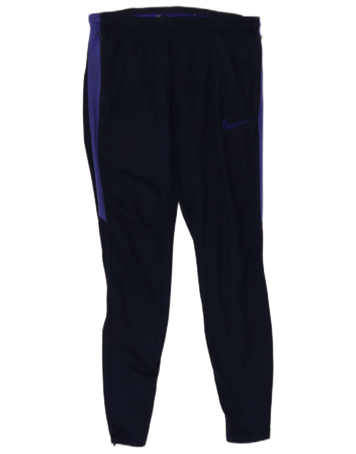 Męskie spodnie dresowe Nike Dri Fit, poliester w kolorze średniego granatu, w blokach kolorów