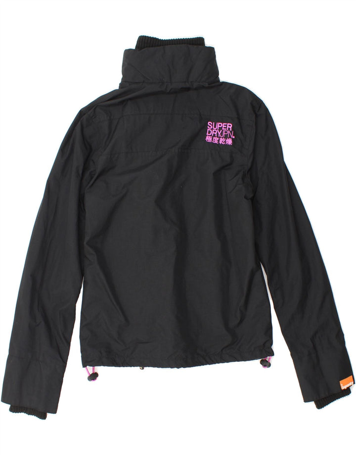 SUPERDRY Womens Windbreaker Jacket UK 6 XS Black Nylon Vintage Superdry and Second-Hand Superdry from Messina Hembry 
