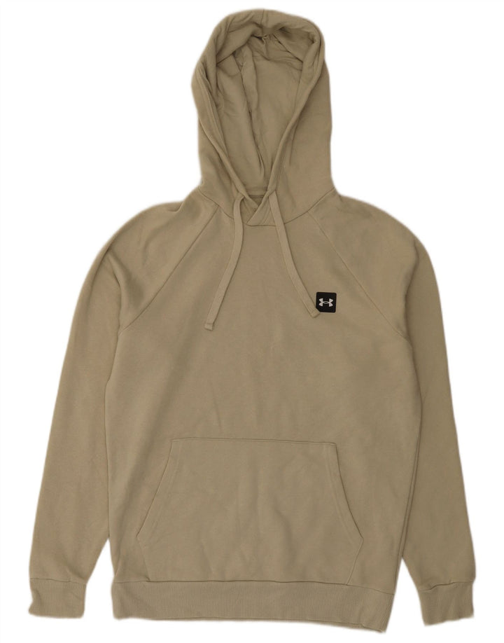 Męski sweter z kapturem Under Armour, mały, beżowy, bawełniany