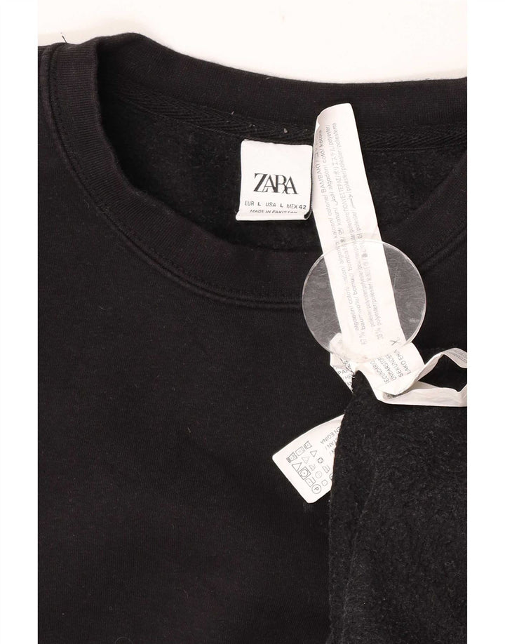Męski sweter Zara, duży, czarny, bawełniany