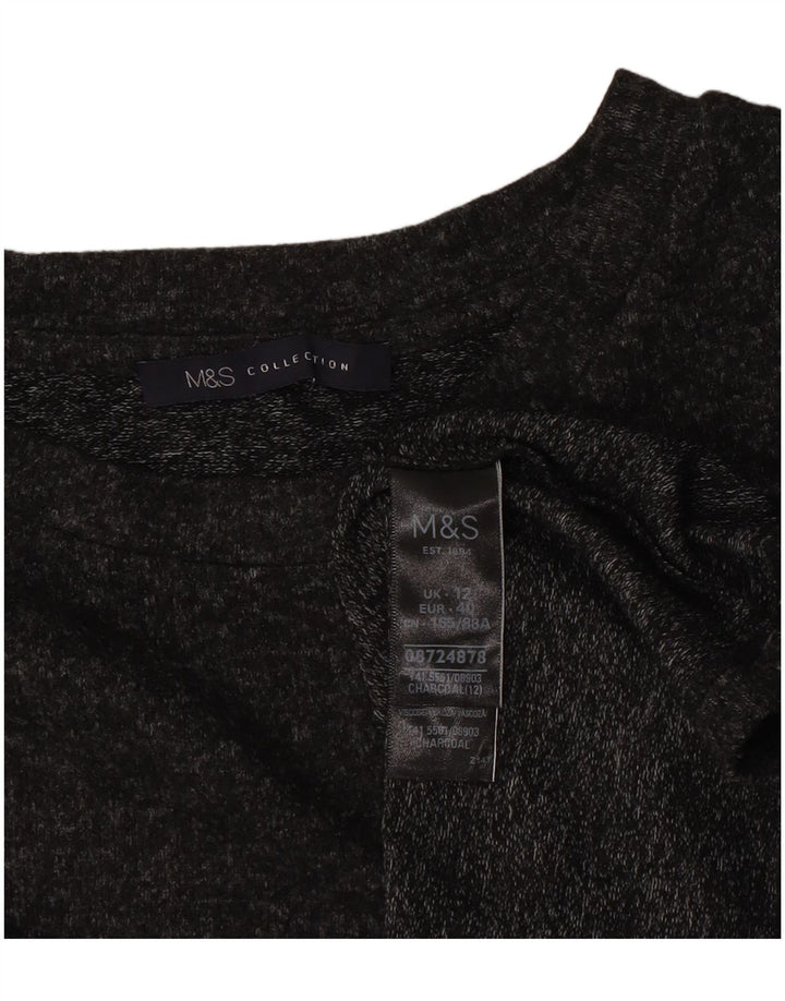 Marks & Spencer Damski top z długim rękawem, UK 12, średnioszary, poliester