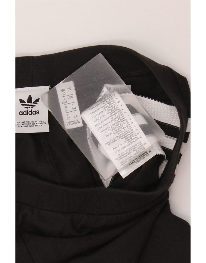 Damskie legginsy Adidas Graphic UK 12, średnie, czarne, bawełniane