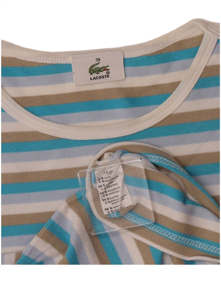 Damska koszulka Crop Lacoste, rozmiar 38, średnia, wielokolorowa bawełna w paski