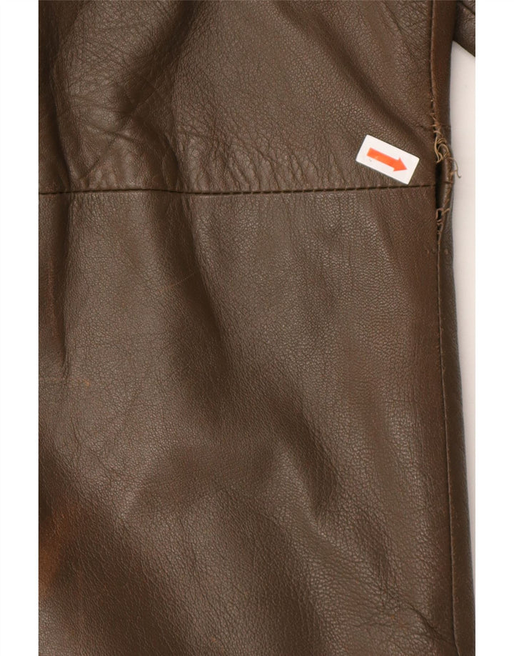 VINTAGE Mens Leather Jacket IT 46 Small Brown Leather Vintage Vintage and Second-Hand Vintage from Messina Hembry 