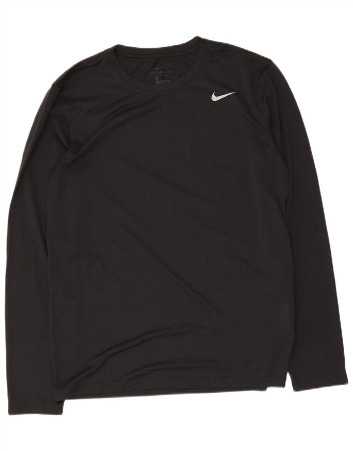Męska koszulka Nike Dri Fit z długim rękawem, średni czarny poliester