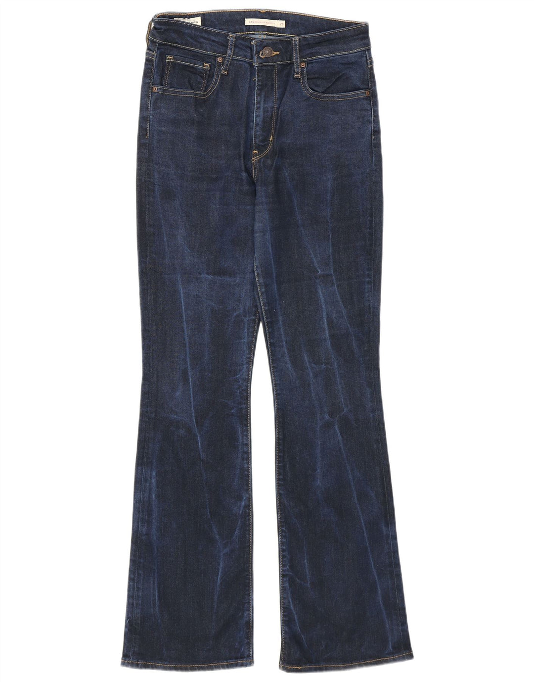 Damskie jeansy Levi's 725 z wysokim stanem Bootcut W29 L30 Granatowy Lyocell