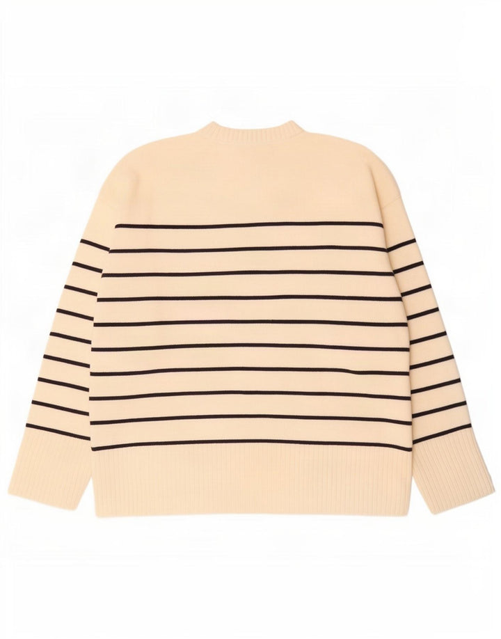 Sweter damski Zara z okrągłym dekoltem UK 14 w średnie białe paski