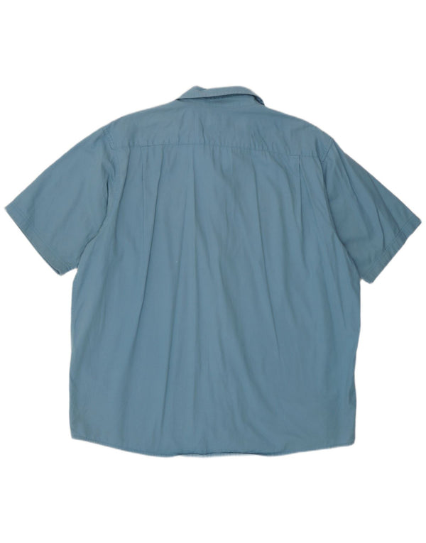 Wrangler Mens Short Sleeve Shirt XL Blue Cotton