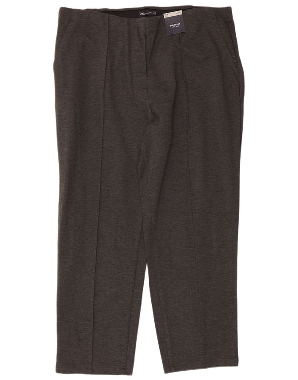 Marks & Spencer Damskie spodnie chino z wysokim stanem UK 20 2XL W38 L27 Szare