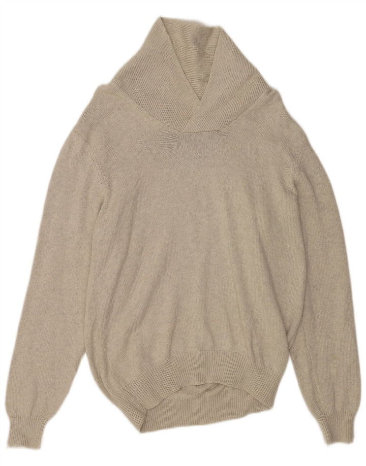 MARKS & SPENCER Męski sweter z szalowym dekoltem, UK 41/43, duży, szary