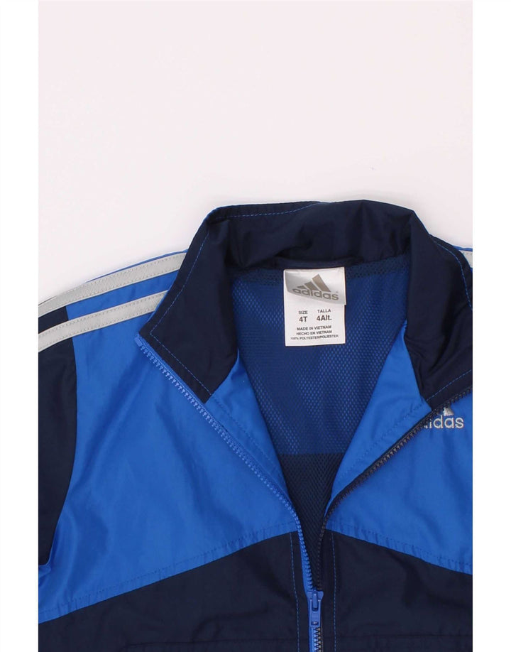 Adidas Chłopięca bluza dresowa Top 3-4 lata Granatowy poliester z blokami kolorów