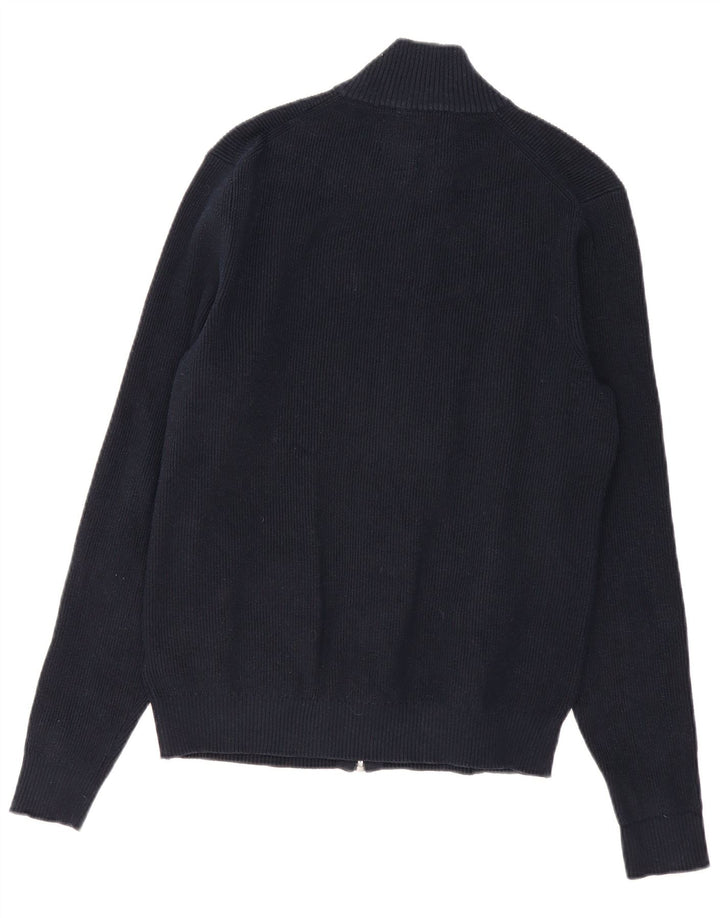 Marks & Spencer Męski sweter kardigan, mały, granatowy, poliester