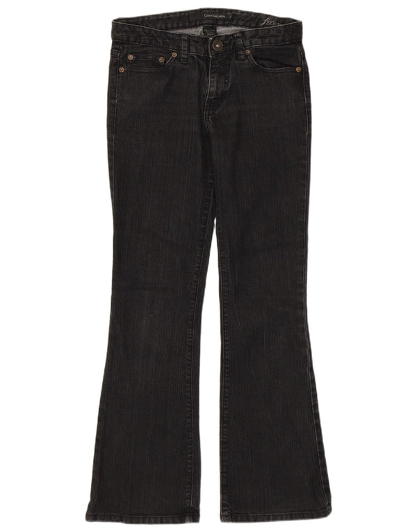 Damskie jeansy rozkloszowane CALVIN KLEIN US 2 XS W26 L28 Czarne bawełniane