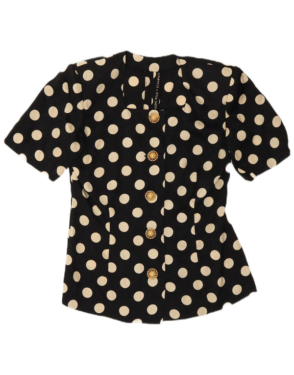 Vintage damski zestaw 2-częściowych spódnic z krótkim rękawem UK 12 Medium W28 Black