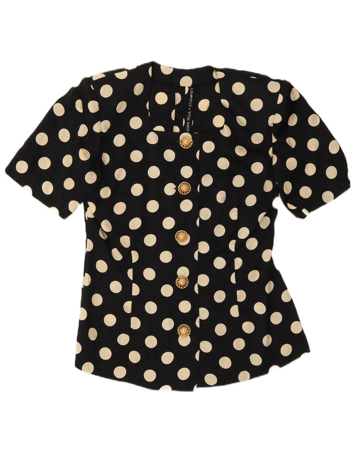 Vintage damski zestaw 2-częściowych spódnic z krótkim rękawem UK 12 Medium W28 Black