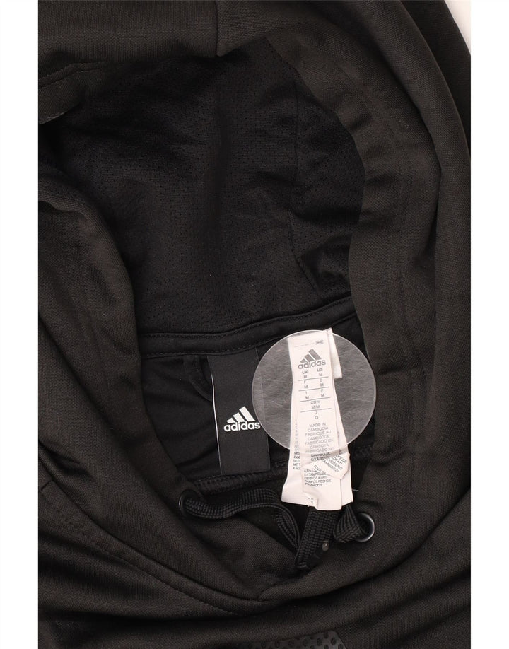 Męska bluza z kapturem Adidas z grafiką, średni czarny poliester