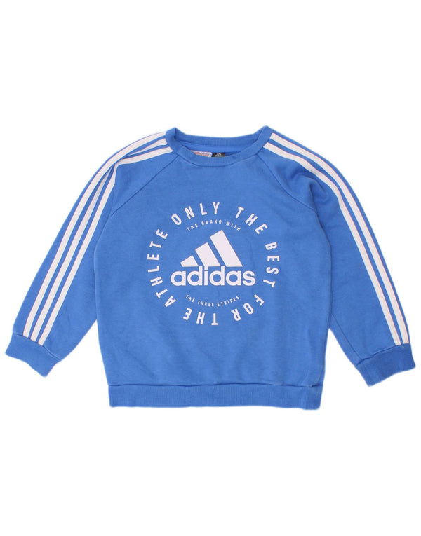 Bluza chłopięca Adidas z grafiką, 2-3 lata, niebieska bawełna