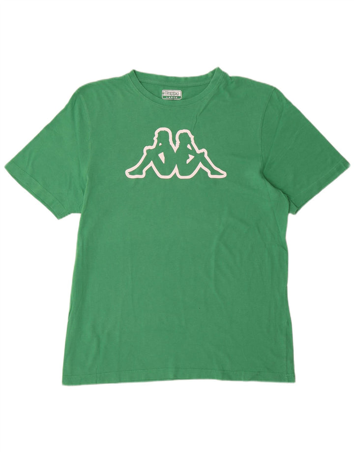 Męski T-shirt z grafiką Kappa, duży, zielony
