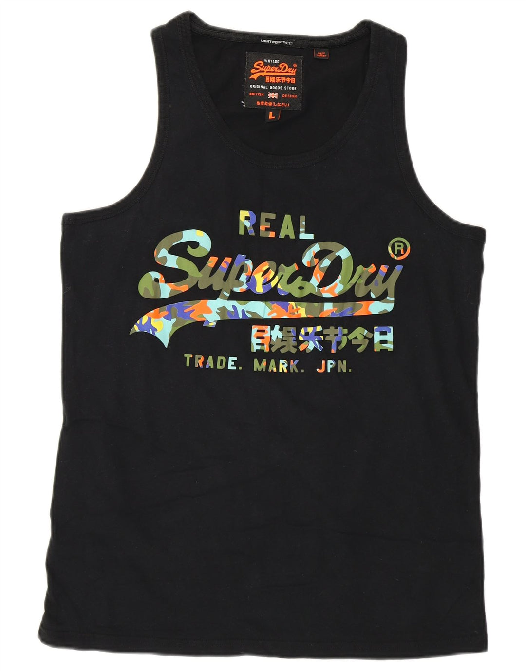 Męska kamizelka z grafiką Superdry, duża, czarna, bawełniana