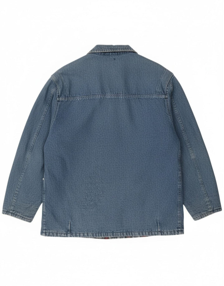 Męski płaszcz dżinsowy Wampum UK 40, duży, niebieski, bawełniany