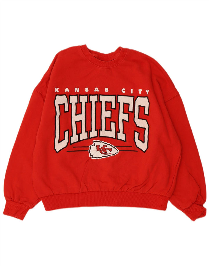 PULL & BEAR Womens Oversized Sweatshirt Jumper UK 6 XS Red