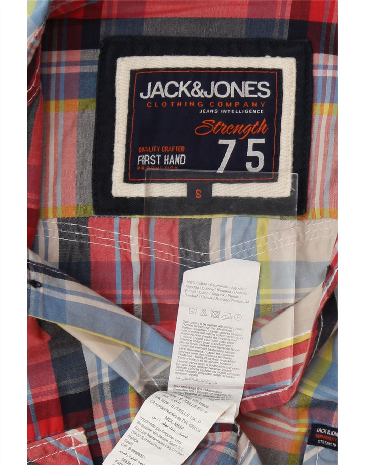JACK & JONES Mens Short Sleeve Shirt Small Multicoloured Check Cotton Vintage Jack & Jones and Second-Hand Jack & Jones from Messina Hembry 