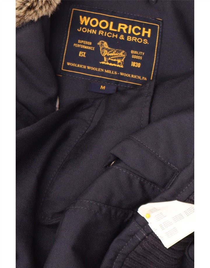Męska kurtka bomberka z kapturem Woolrich UK 38 Średni granatowy nylon