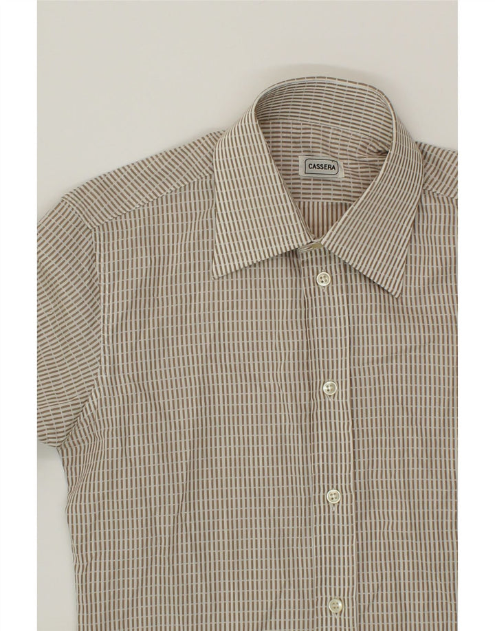 CASSERA Mens Shirt Size 38 Medium Grey Striped Vintage Cassera and Second-Hand Cassera from Messina Hembry 