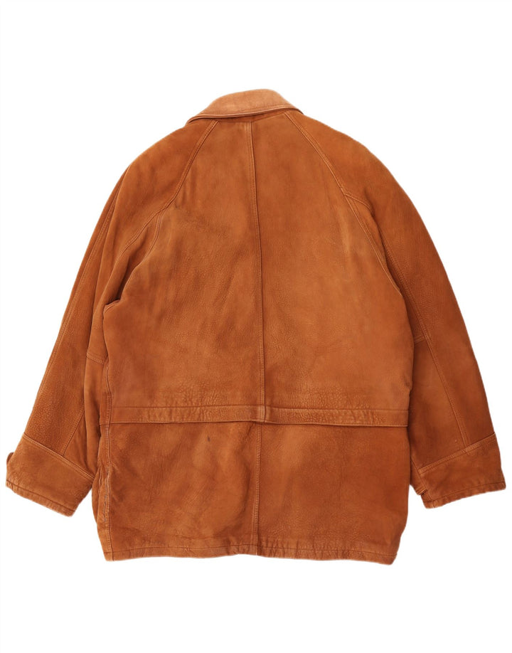 Męska kurtka skórzana Essebi UK 40, duża brązowa skóra