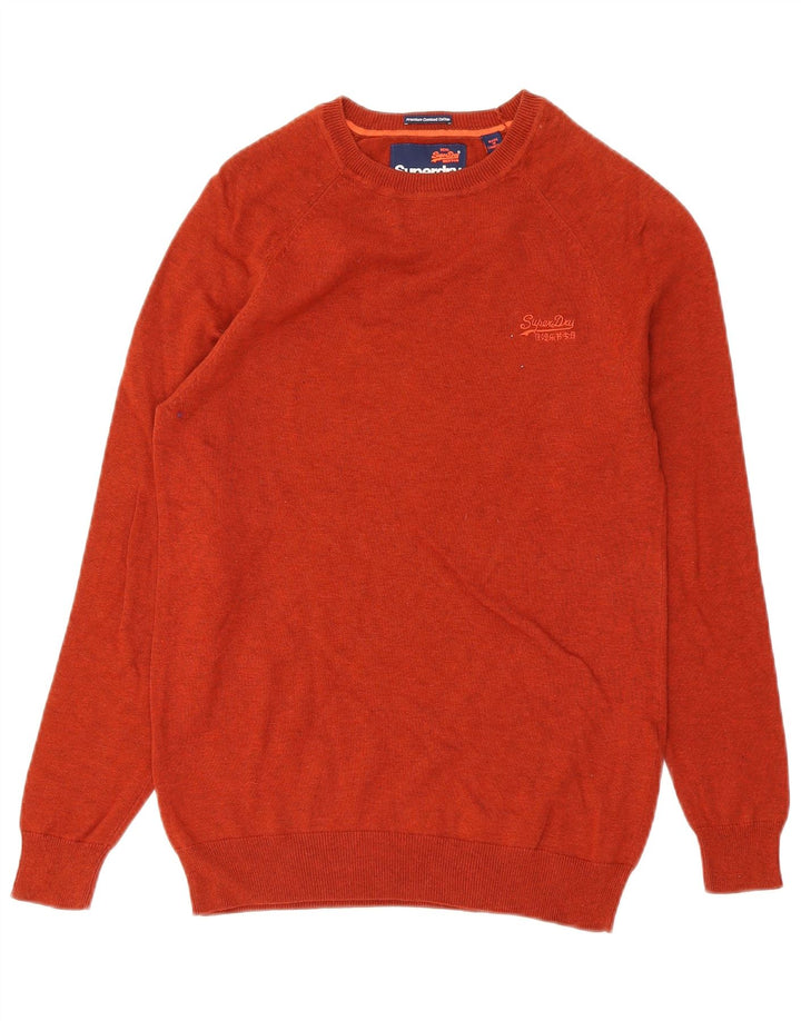 Męski sweter z dekoltem w łódkę Superdry, mały, pomarańczowy, bawełniany