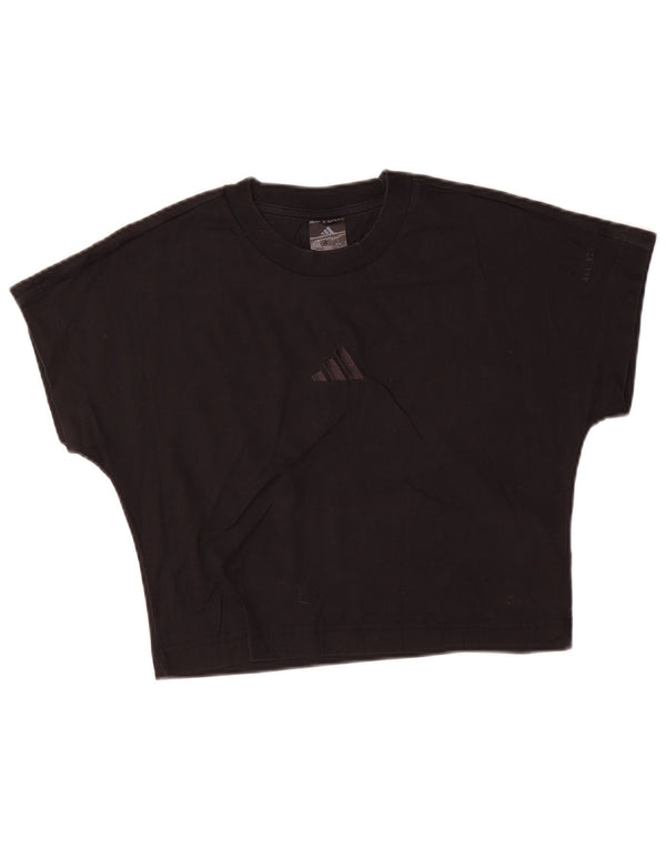 Damska koszulka Adidas Crop Top UK 8/10 Mała czarna bawełna