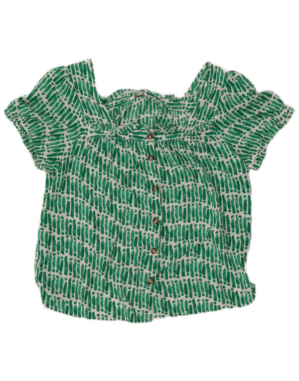 Damska bluzka oversize MONSOON o krótkim kroju, UK 16, duże, zielone paski