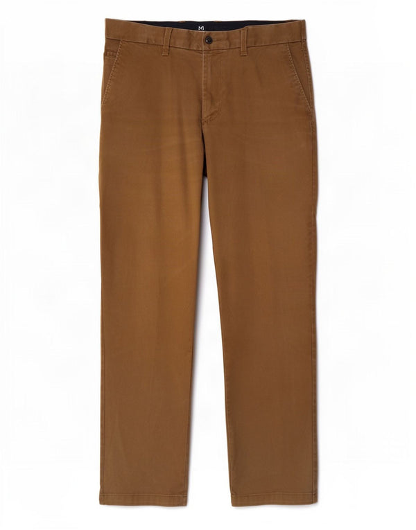 Męskie spodnie chino Marks & Spencer Blue Harbor Straight W34 L31 brązowe