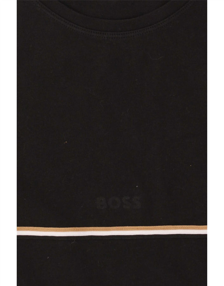 T-shirt męski Hugo Boss, średni czarny, bawełniany