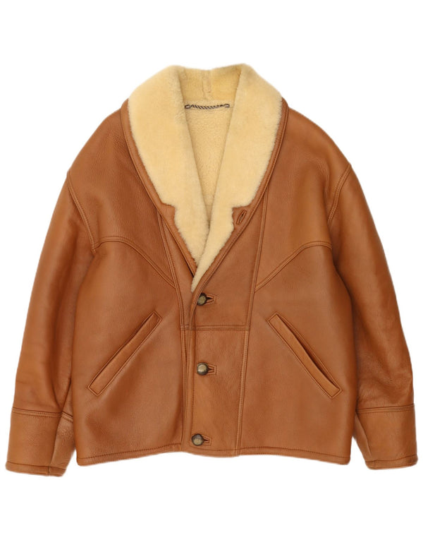 Vintage męska kurtka Shearling IT 50 Large Brown Shearling