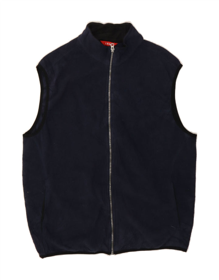IZOD Mens Fleece Gilet UK 38 Medium Navy Blue Polyester Vintage Izod and Second-Hand Izod from Messina Hembry 