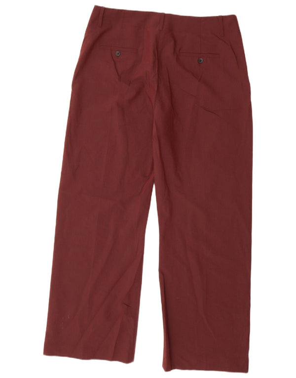 Damskie spodnie chino o luźnym kroju Zara XL W32 L30 Burgundowy poliester
