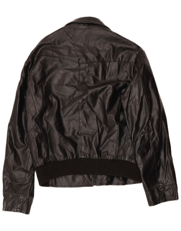 Vintage męska skórzana kurtka UK 42 XL czarna skóra