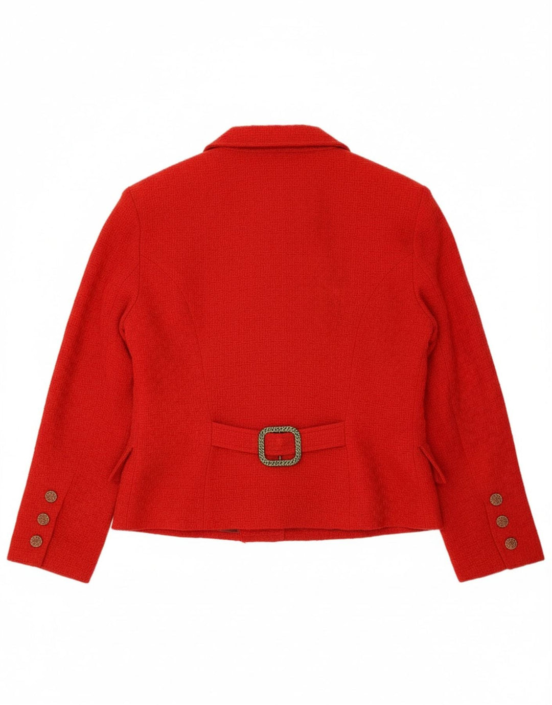 VINTAGE Womens 3 Button Blazer Jacket UK 14 Medium Red