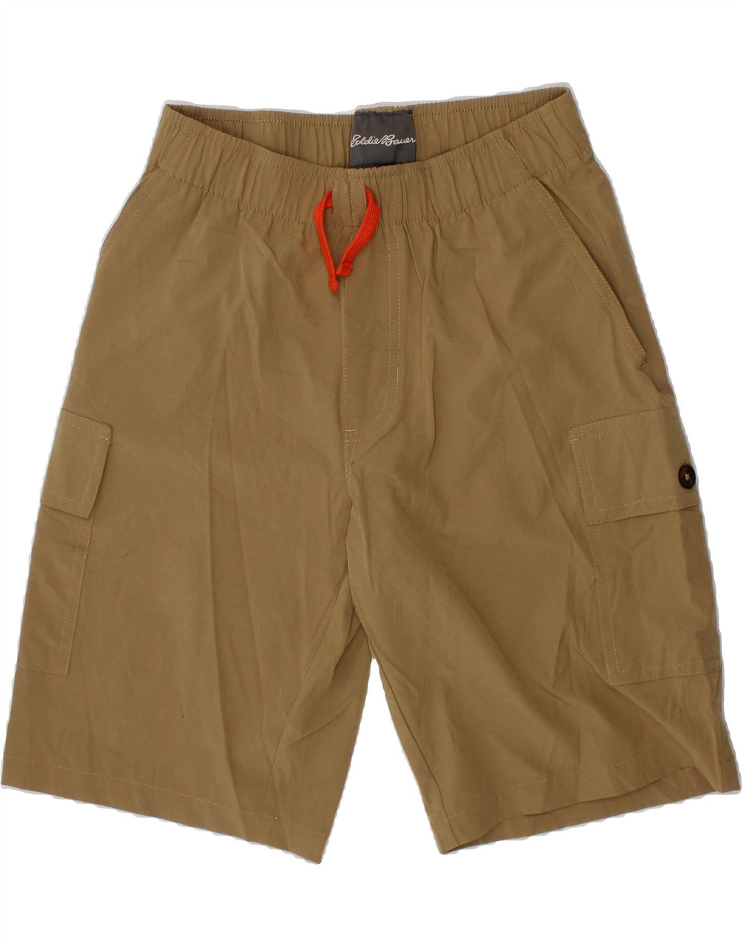 EDDIE BAUER Boys Cargo Shorts 10-11 Years Medium W25  Brown Polyester Vintage Eddie Bauer and Second-Hand Eddie Bauer from Messina Hembry 