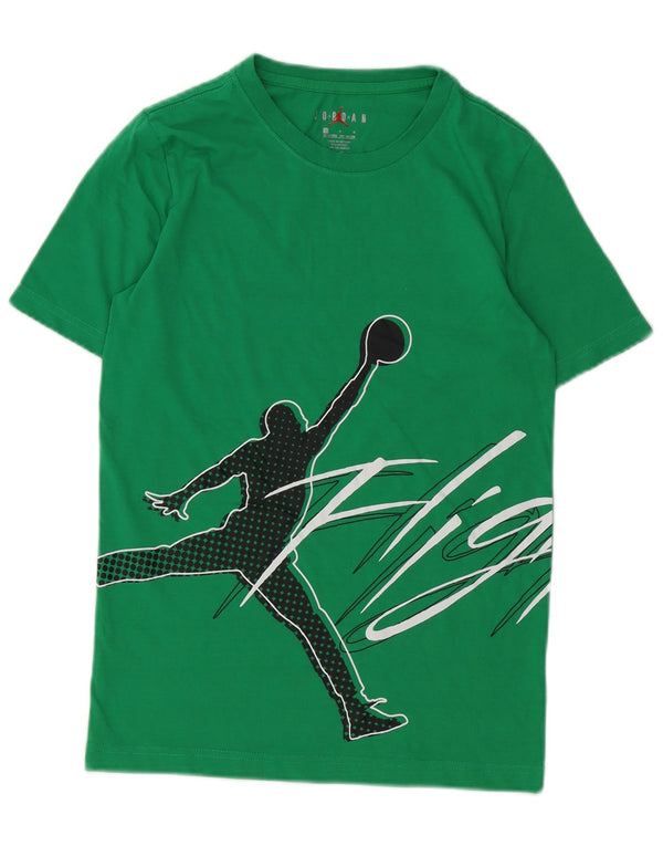 Chłopięcy T-shirt z grafiką Jordan na 12-13 lat, duży, zielony, bawełniany
