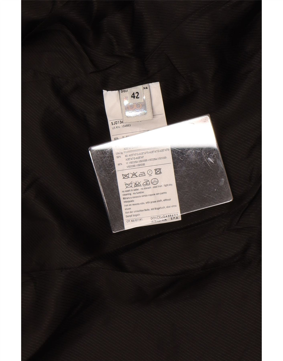 Damska marynarka zapinana na 2 guziki Dolce & Gabbana IT 42 Średni czarny poliester