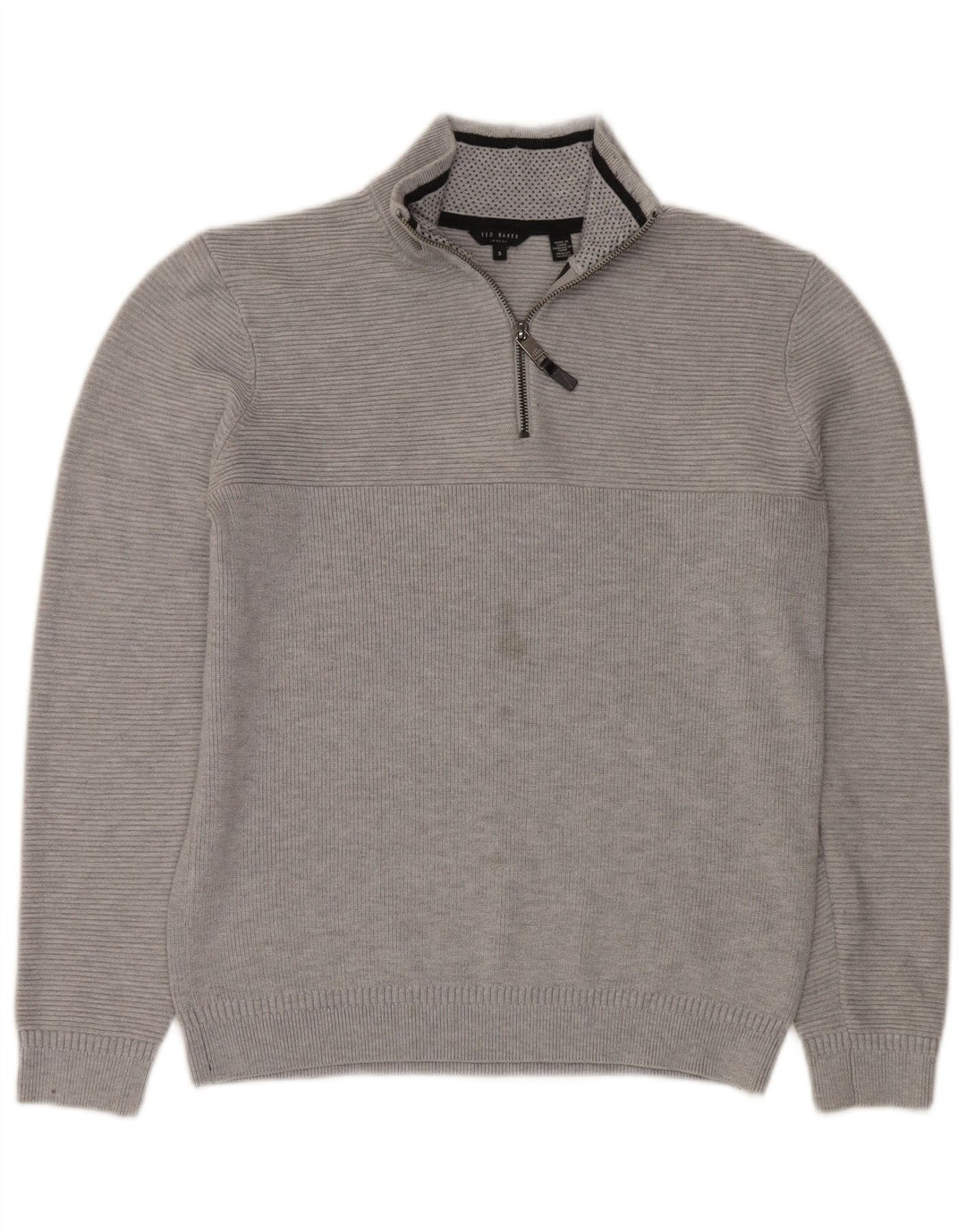 Męski sweter Ted Baker z zamkiem błyskawicznym, rozmiar 3, średni szary, poliester