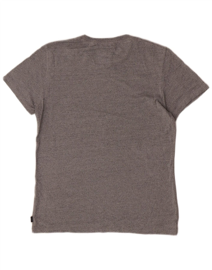 Męski T-shirt z grafiką Superdry, duży, szary, bawełniany