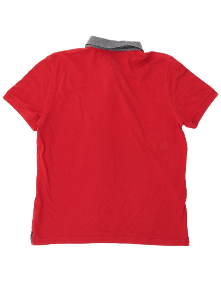 Męska koszulka polo do rugby Tommy Hilfiger, duża, czerwona, bawełniana