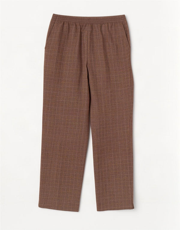 Spodnie damskie Marks & Spencer UK 14 Large W34 L27 Brązowa kratka