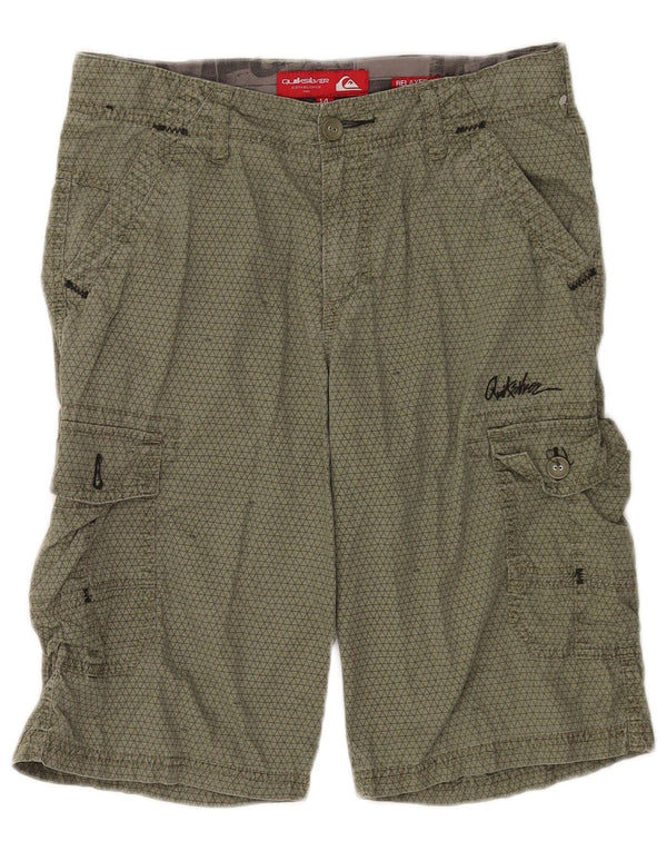 Szorty cargo chłopięce Quiksilver 13-14 lat W28 khaki, geometryczna bawełna