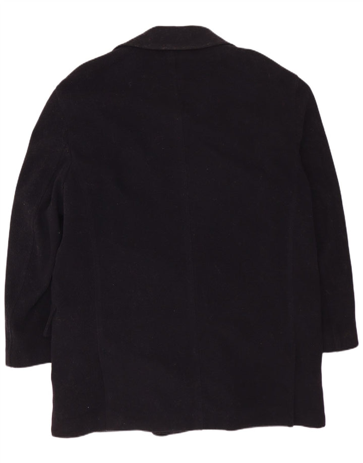 Płaszcz męski dwurzędowy VINTAGE IT 50, duży, granatowy, wełniany